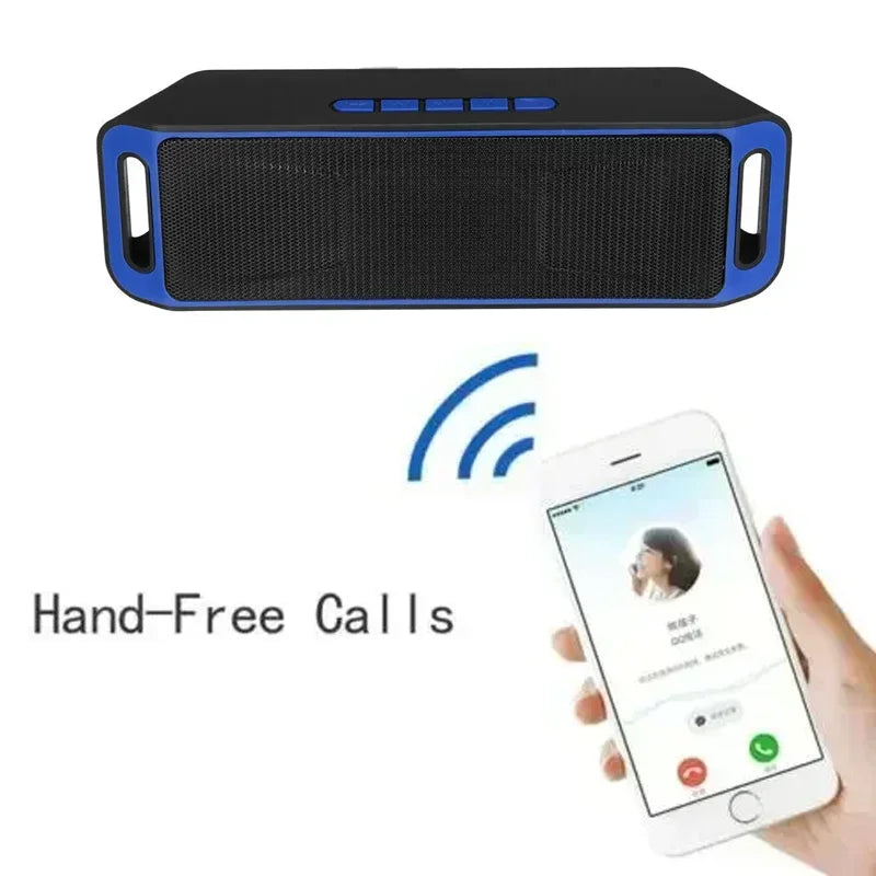 XIKCU Portable Bluetooth Speaker Wireless Mini Speaker Amplifier Stereo Subwoofer Speaker TF/FM Radio USB Built-in Mic Dual Bass