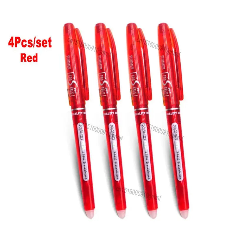 0.7mm 0.5mm Tip Retractable Erasable Gel Pen Refill Large Capacity 8 Color Ink Cartridge Rods Washable Handle Writing Stationery