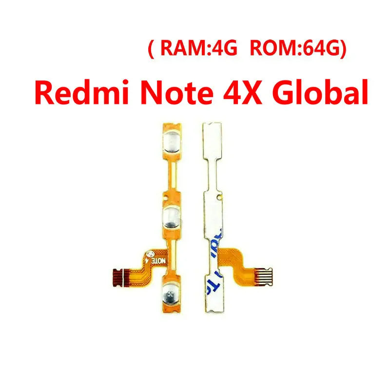 100% New Original Power on/off & Volume up/down Buttons Flex cable For Xiaomi RedMi Note 4 4X pro Cell phone - in stock