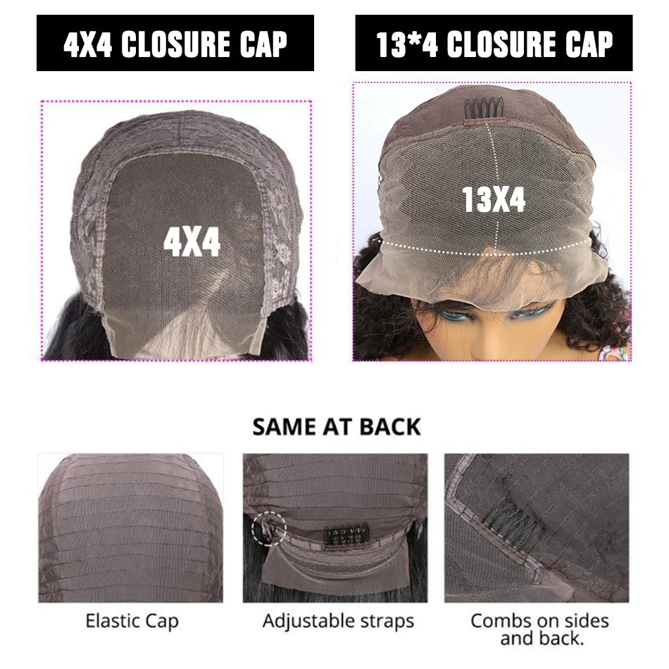 13x4 Short Bob Wigs Jerry Curly Short Pixie Cut Bob Wigs Human Hair 250% Density Loose Deep Wave Lace Frontal Wigs For Women