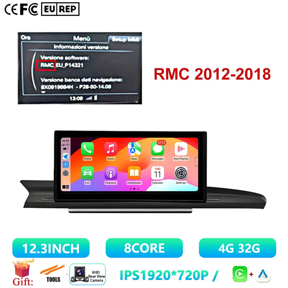 12.3 Inch For Audi A6 A6L A7 2012-2019 Android 14 Touch Screen Car Carplay Stereo Radio Auto Monitors Multimedia GPS Navigation
