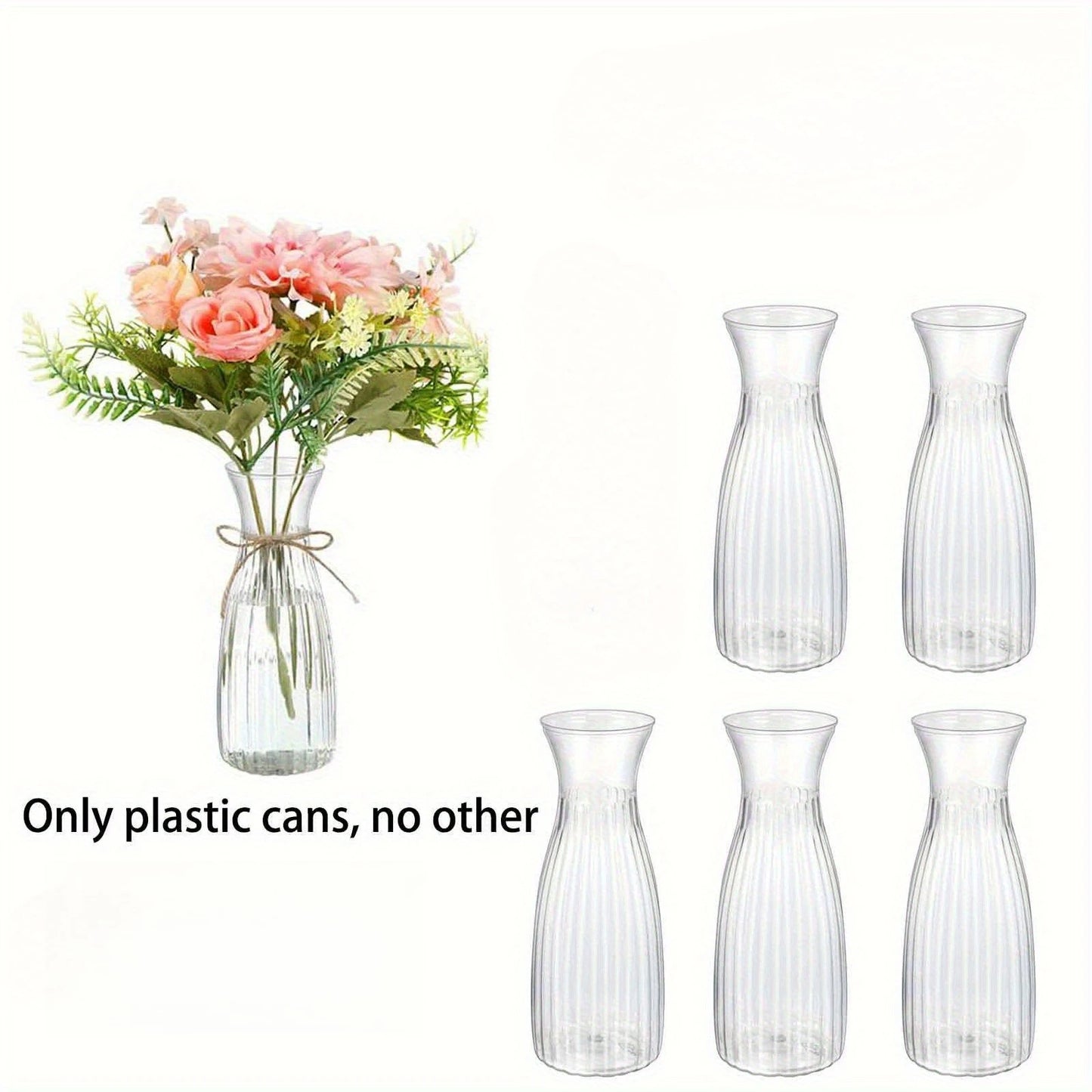 10pcs striped vases, beautiful decorative vases, suitable for various floral displays, festivals, and home decorations