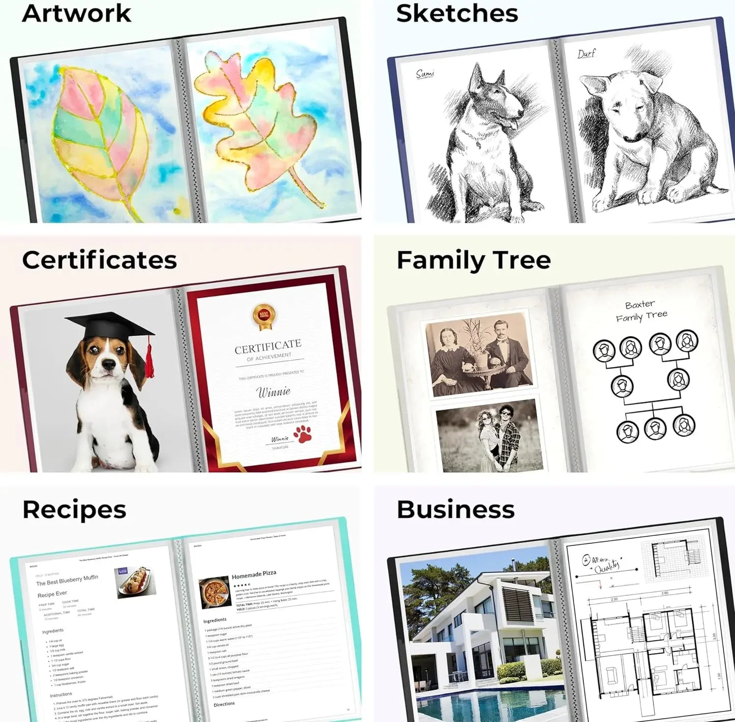 100-Pocket File Folder Display Book Plastic A4 Sheet Paper Document Holder, Letter Size Inserts File-N-View Business Presentatio