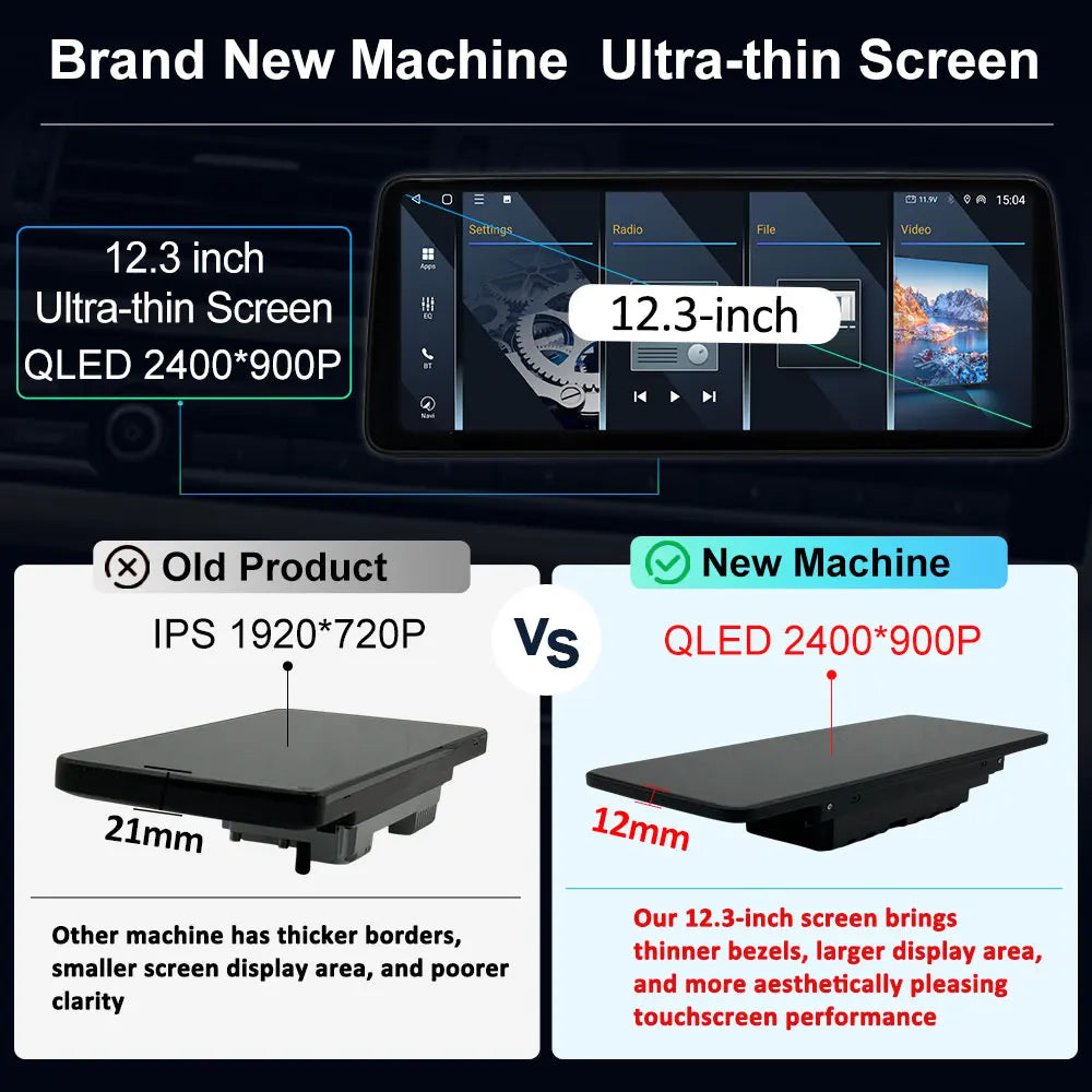 12.3 inch Android 14 GPS DSP BT Carplay Car Radio Multimedia Player for BMW 7 Series 2010 - 2015 CIC NBT System Auto Accessories