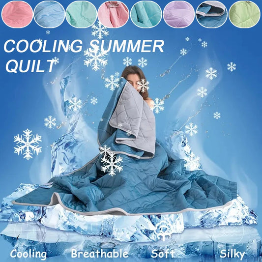 1pc Solid Color High-Quality  Summer Cooling Blanket, Lightweight, Breathable & Skin-Friendly for Hot Sleepers,Bedding 냉감이불/여름이불