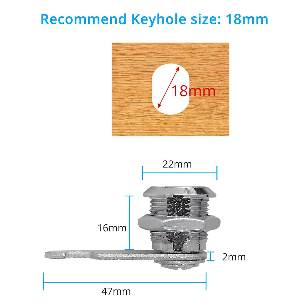 16/20/25/30mm Cam Lock Door Barrel Drawer Cabinet Mail Box Locker Cupboard + 2 Keys Cabinet Office Desk Letter Box Cam Locks