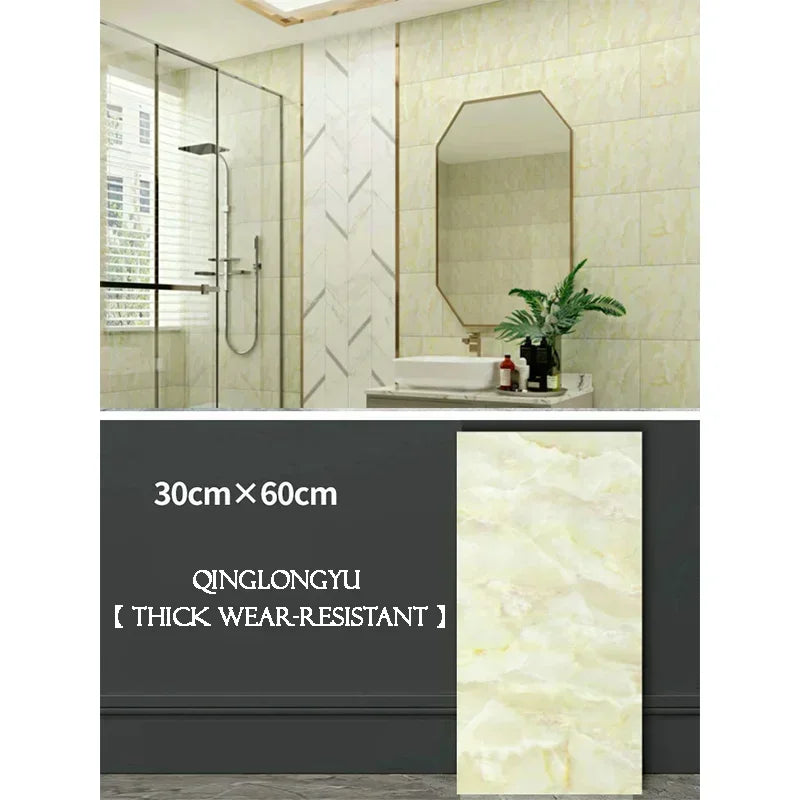 10PCS Marble Imitation Ceramic Tile Wall Sticker PVC Waterproof Oil-proof Moisture-proof Wallpaper Bathroom Kitchen Decoration