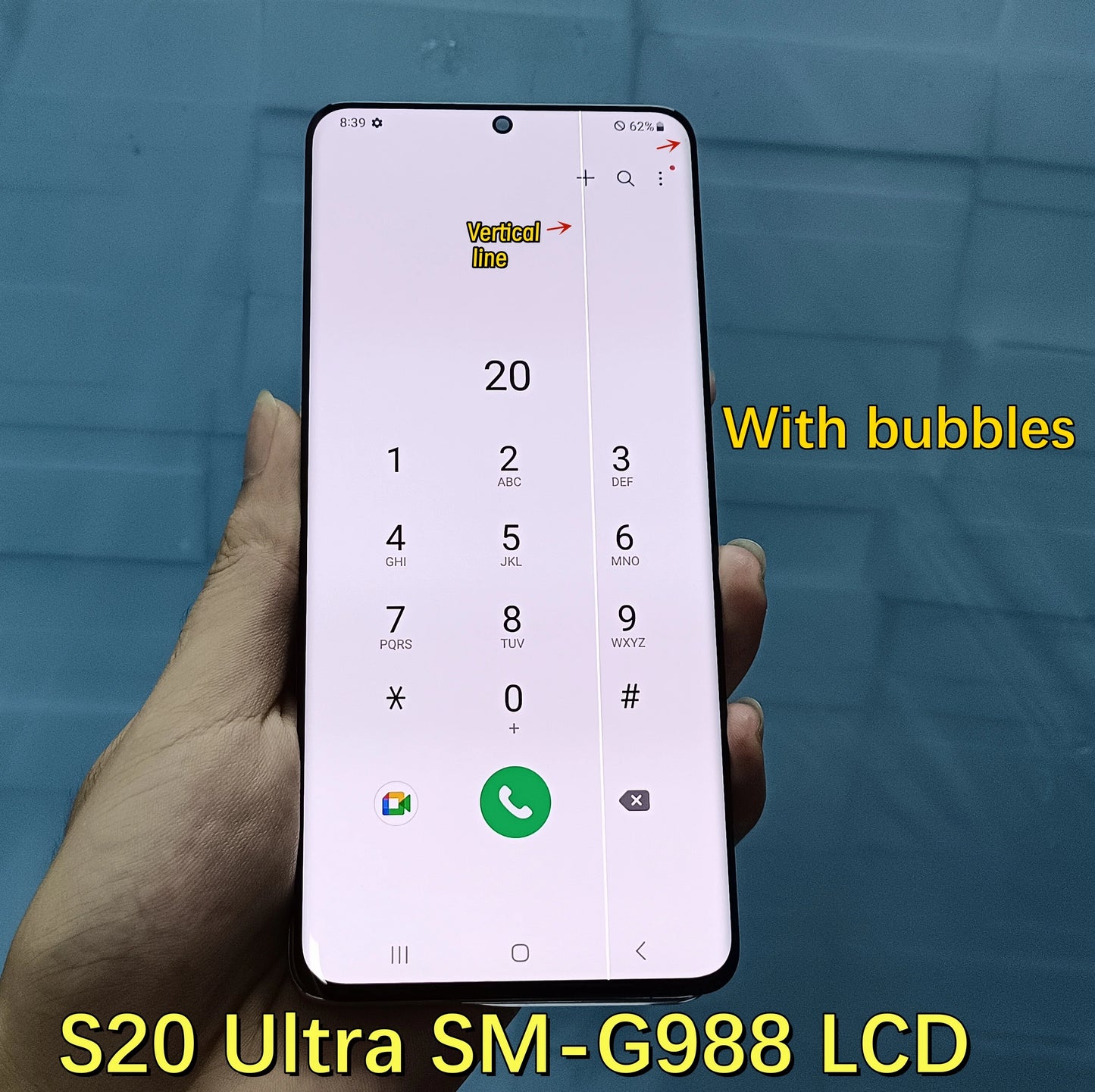 100% Work For Samsung Galaxy S20 Ultra G988 G988F LCD Display Touch Screen Digitizer Assembly For Samsung S20Ultra LCD With Line