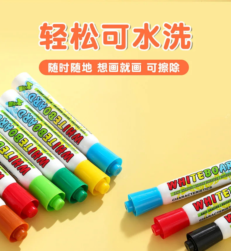 12 Colour Whiteboard Marker Set,Erasable, Refillable,Safety,Non-Toxic,High Capacity,Office,Conferencing,Educational Items