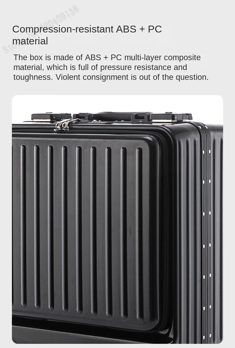 16 18 20 inch Boarding Box Front Opening Rolling Luggage Computer Laptop Layer Mini Travel Bag Cabin Trolley Case