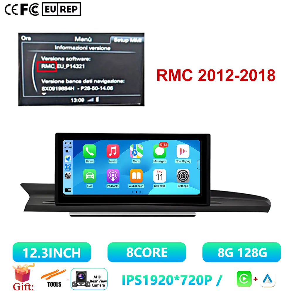 12.3 Inch For Audi A6 A6L A7 2012-2019 Android 14 Touch Screen Car Carplay Stereo Radio Auto Monitors Multimedia GPS Navigation