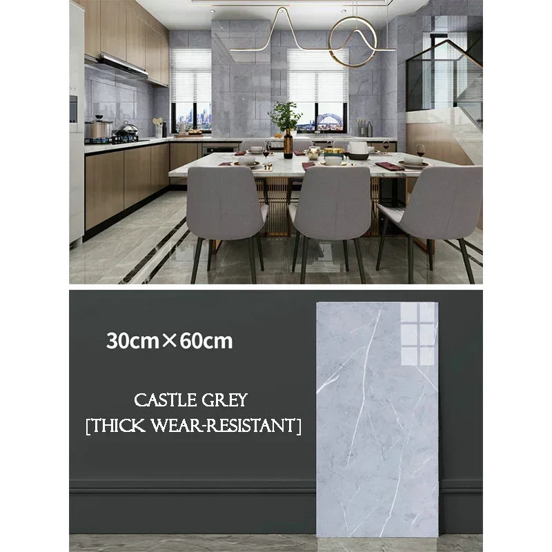 10PCS Marble Imitation Ceramic Tile Wall Sticker PVC Waterproof Oil-proof Moisture-proof Wallpaper Bathroom Kitchen Decoration