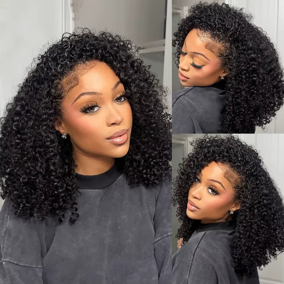 13x4 Short Bob Wigs Jerry Curly Short Pixie Cut Bob Wigs Human Hair 250% Density Loose Deep Wave Lace Frontal Wigs For Women