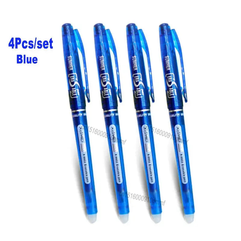 0.7mm 0.5mm Tip Retractable Erasable Gel Pen Refill Large Capacity 8 Color Ink Cartridge Rods Washable Handle Writing Stationery