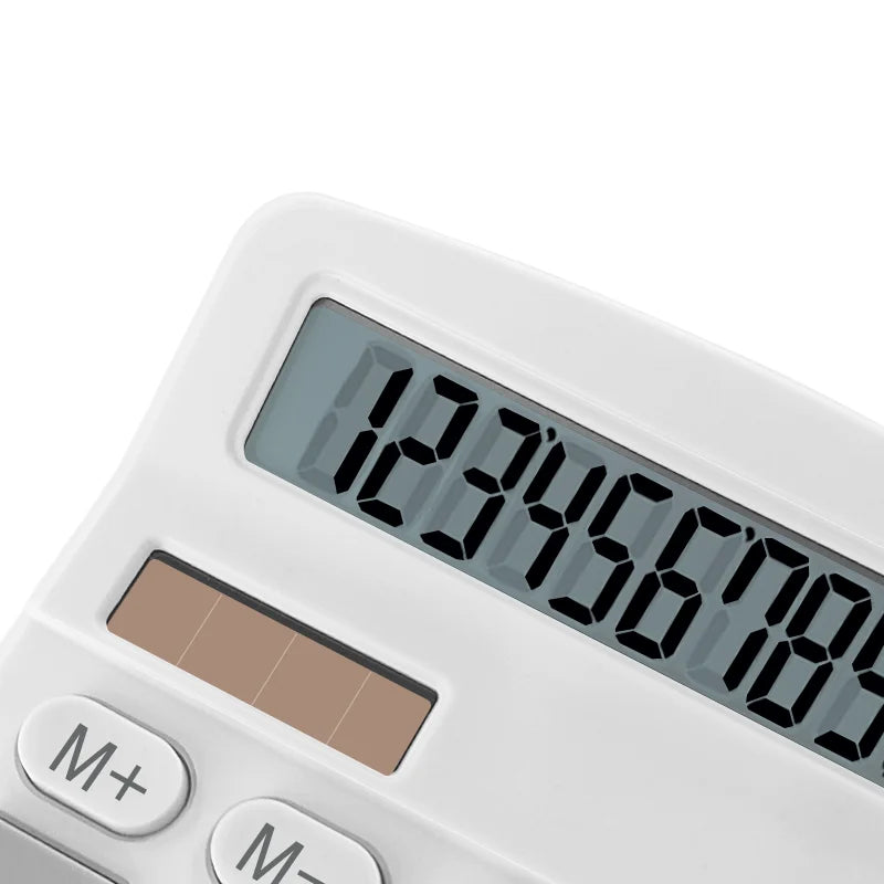 12-Digit Large LCD Display Calculator Standard Function Calculator with Solar & Battery Dual Power for Home Basic Desktop Office