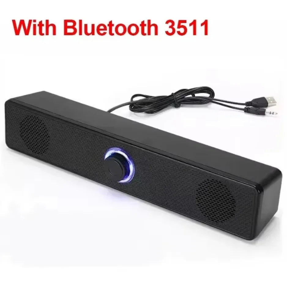 XIKCU PC Soundbar Wired and Wireless Bluetooth Speaker USB Powered Soundbar for TV Pc Laptop Game Theater Surround Audio System
