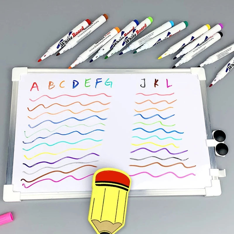 12 Colors Whiteboard Marker Pens Erasable Liquid Chalk Pens for School Office