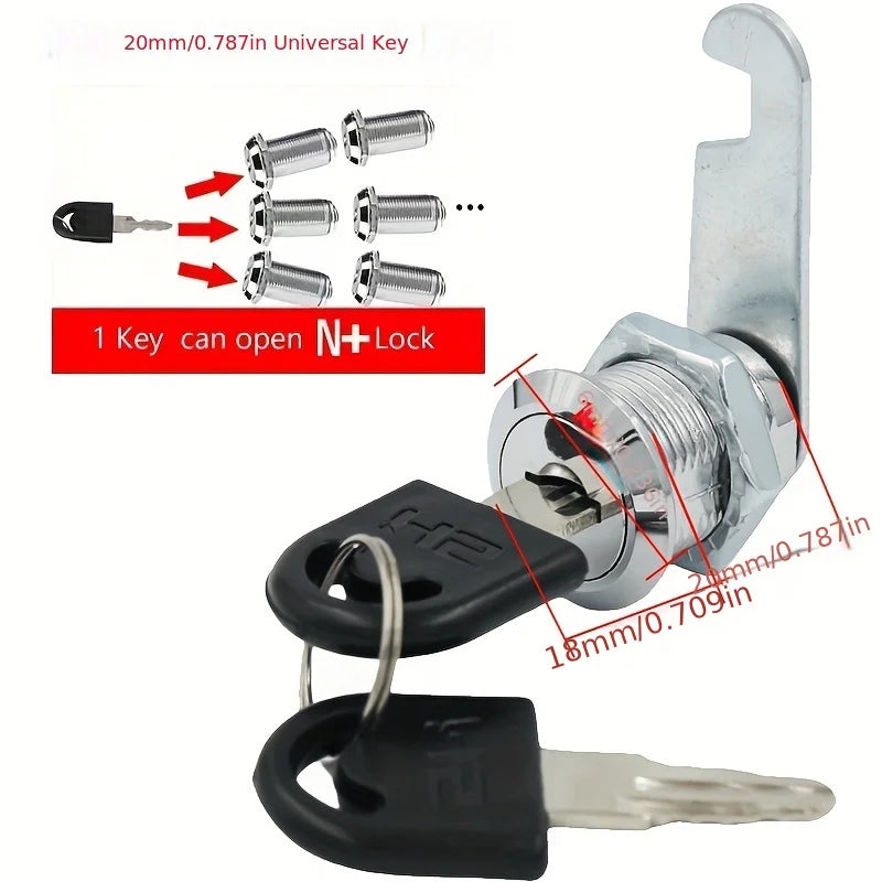 16/20/25/30/38mm Cam Lock High Quality Mail Box File Cabinet Desk Drawer Lock with 2 Keys DIY Cabinet Tools