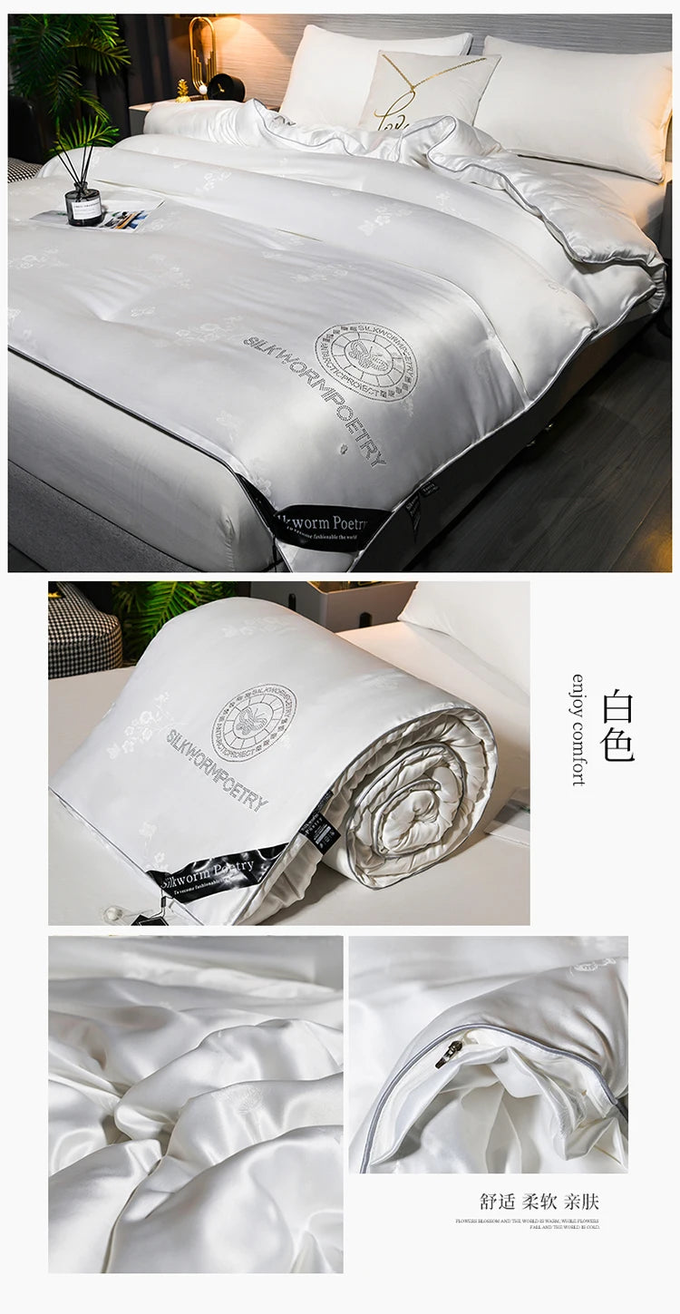 100% silk quilt natural mulberry silk spring autumn comforter thickened winter warm blanket fashion high end summer silk quilt