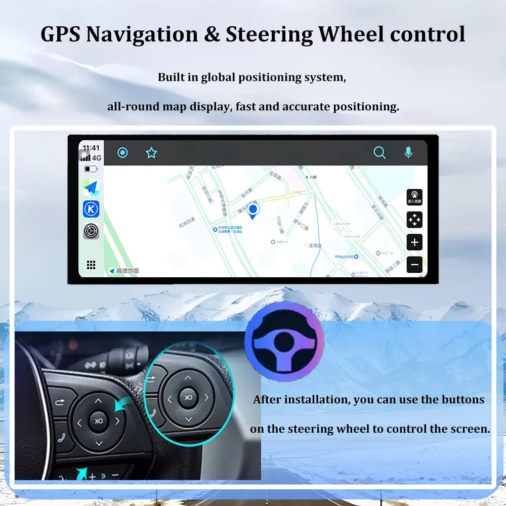 12.3 inch Ultra-thin Screen DSP Android 14 For Toyota Land Cruiser Prado 150 2010 - 2013 GPS Radio Multimedia Player 4G Navi Car