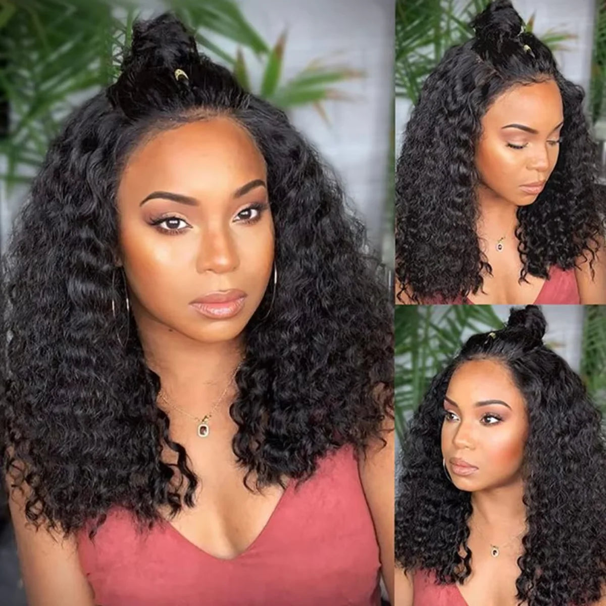 13x4 Short Bob Wigs Jerry Curly Short Pixie Cut Bob Wigs Human Hair 250% Density Loose Deep Wave Lace Frontal Wigs For Women