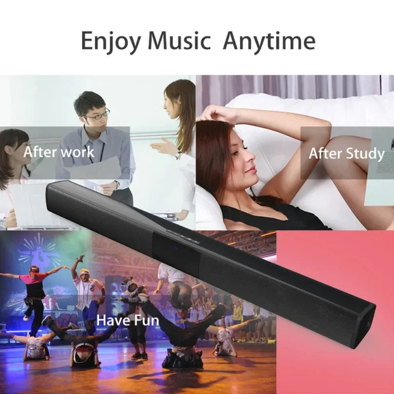 XIKCU Soundbar Speakers Bluetooth 5.3 Stereo Soundbar Surround Sound Home Cinema with Remote Control Support RCA AUX TF-Card