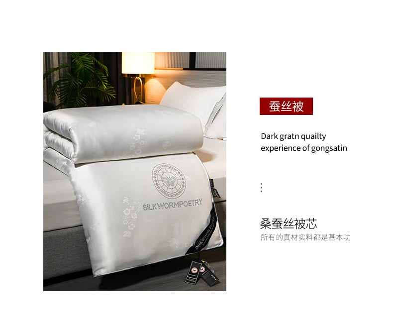 100% Mulberry silk quilt real silk spring autumn quilt thickened winter quilt cool high end warm comforter conditioning blanket