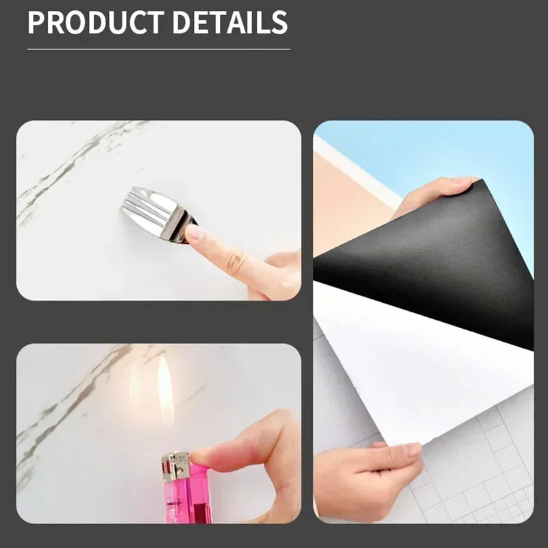 10PCS Marble Imitation Ceramic Tile Wall Sticker PVC Waterproof Oil-proof Moisture-proof Wallpaper Bathroom Kitchen Decoration