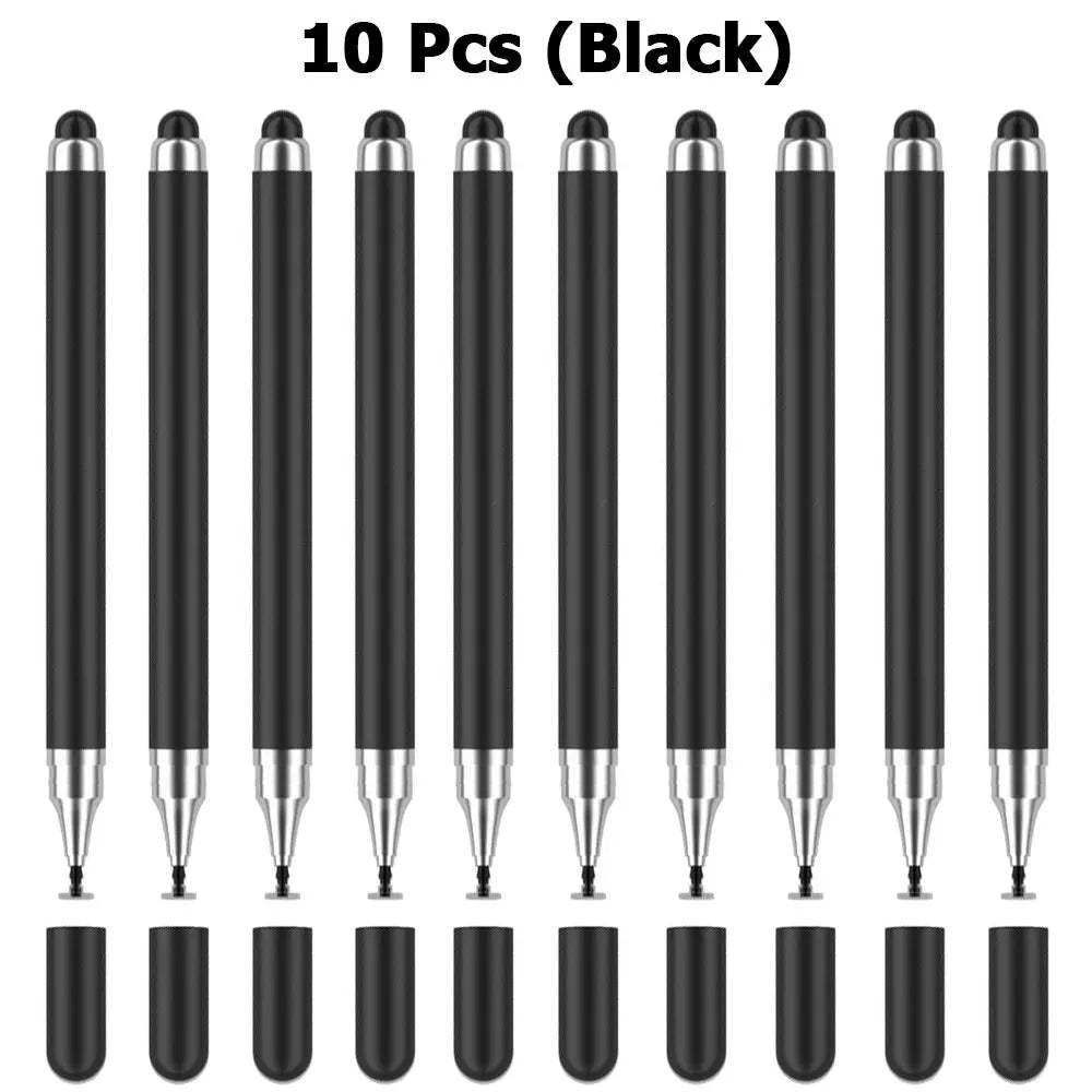 10Pcs Touch Pencil 2 in 1 Universal Stylus Pen for Tablet Laptop IPad IPhone Drawing Screen Tablet Pen for Huawei Samsung Phone