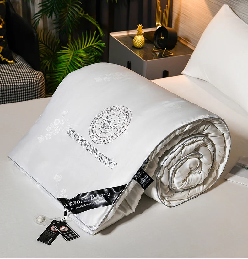 100% Mulberry silk quilt real silk spring autumn quilt thickened winter quilt cool high end warm comforter conditioning blanket