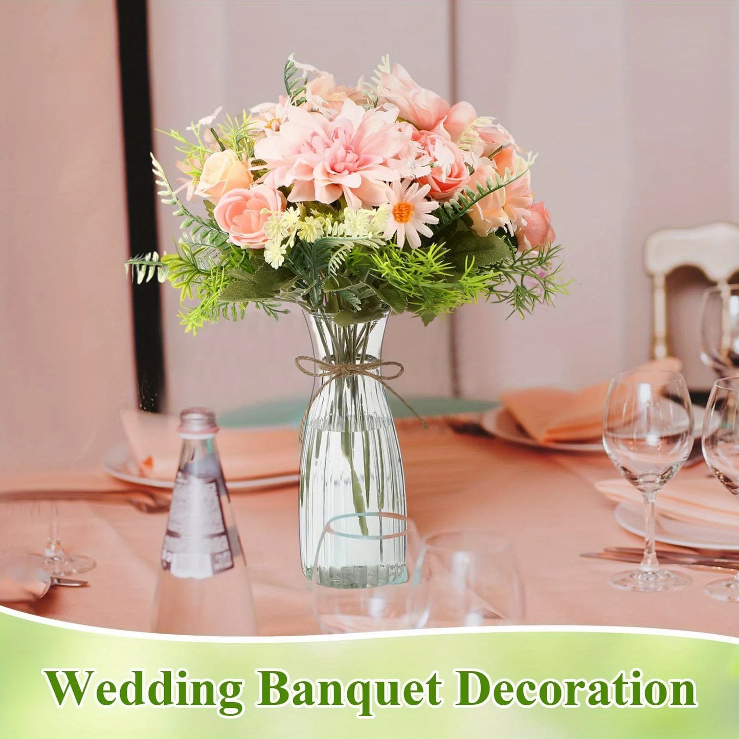 10pcs striped vases, beautiful decorative vases, suitable for various floral displays, festivals, and home decorations