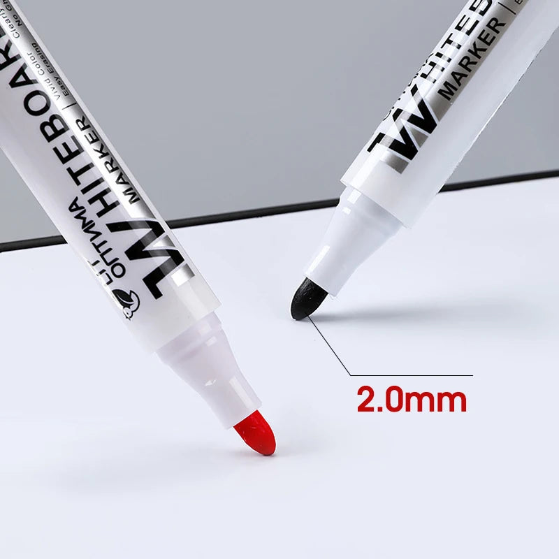 10pcs Whiteboard Marker Set,2.0mm Nib,Black Blue Red High-Volume Ink,Office Teaching Pen,Clear Handwriting & Easy Erasure L-528