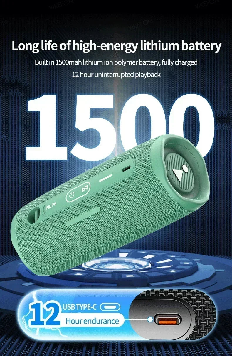 XIKCU Flip6 Bluetooth Audio Multi-FunctionTWS Audio Caixa De Som Outdoor Portable Subwoofer Wireless Home Theater Dual Speaker