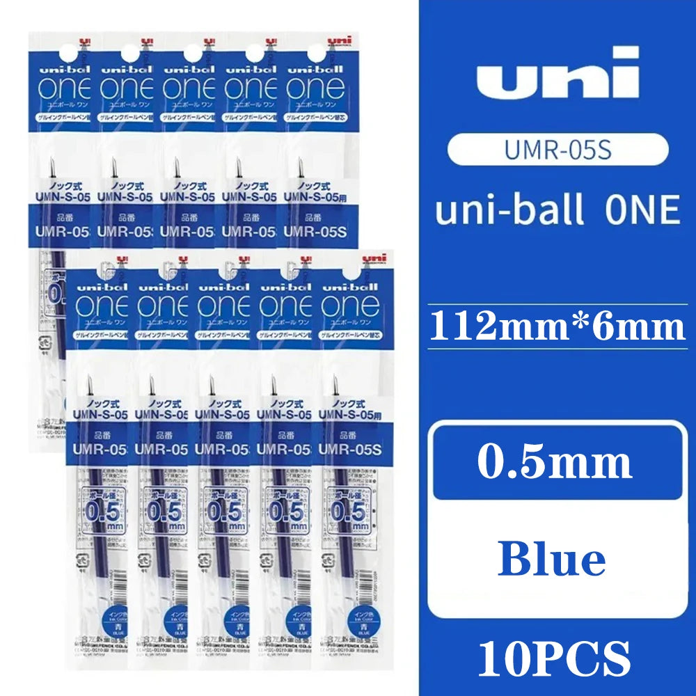 10PCS Uni-ball One Gel Pen Refill UMR-05S/UMR-38S Applicable To UMN-SP/UMN-SF Back To School Japanese Stationery 0.38mm/0.5mm