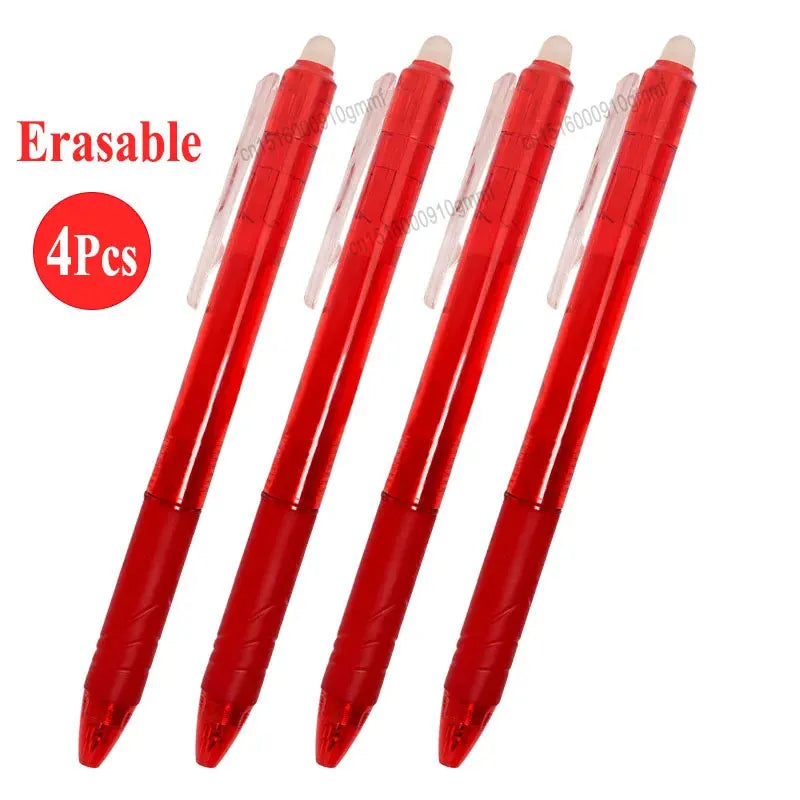 0.7mm 0.5mm Tip Retractable Erasable Gel Pen Refill Large Capacity 8 Color Ink Cartridge Rods Washable Handle Writing Stationery