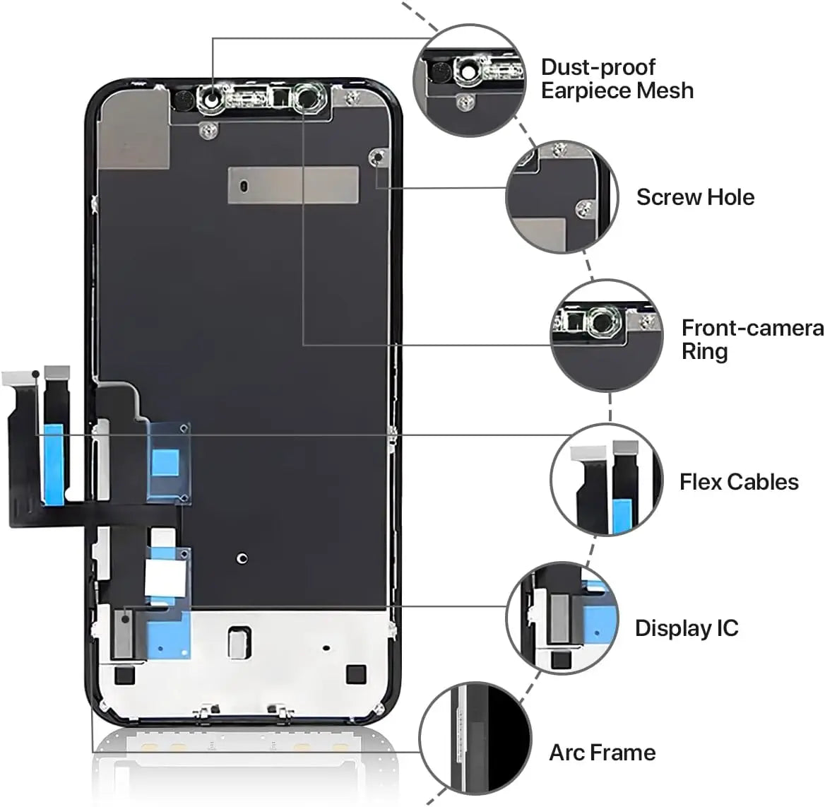 100% Excellent OLED Pantalla for iphone XR LCD Display Touch Screen Digitizer Assembly for iPhone XR LCD Replacement