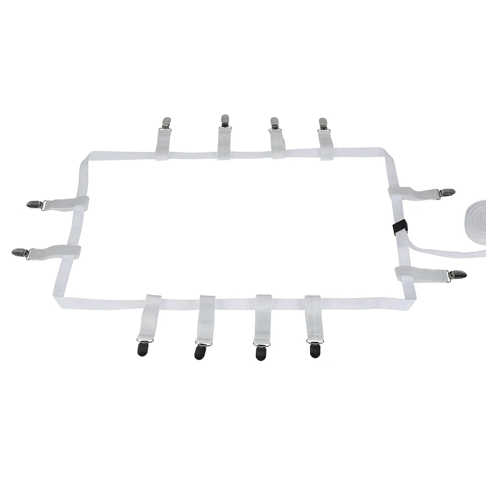 12 Clips Bed Sheet Holder Straps Bed Sheet Fasteners Adjustable Elastic Suspenders Bed Sheet Clips Bedding Accessories Keep Tidy