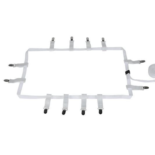 12 Clips Bed Sheet Holder Straps Bed Sheet Fasteners Adjustable Elastic Suspenders Bed Sheet Clips Bedding Accessories Keep Tidy