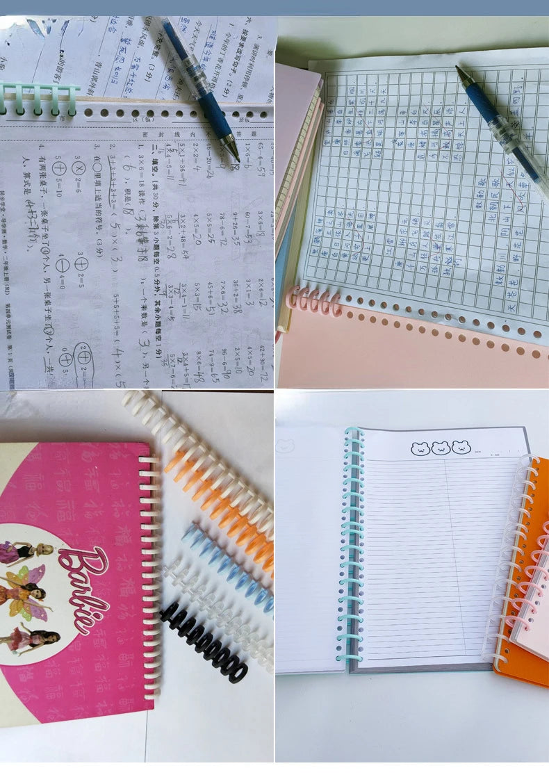 19mm 30 Ring A4 Binders Plastic B5 Binding Buckle Ring Notebook Clip Detachable Plastic Loose-leaf Binder Rings Notebook Binding