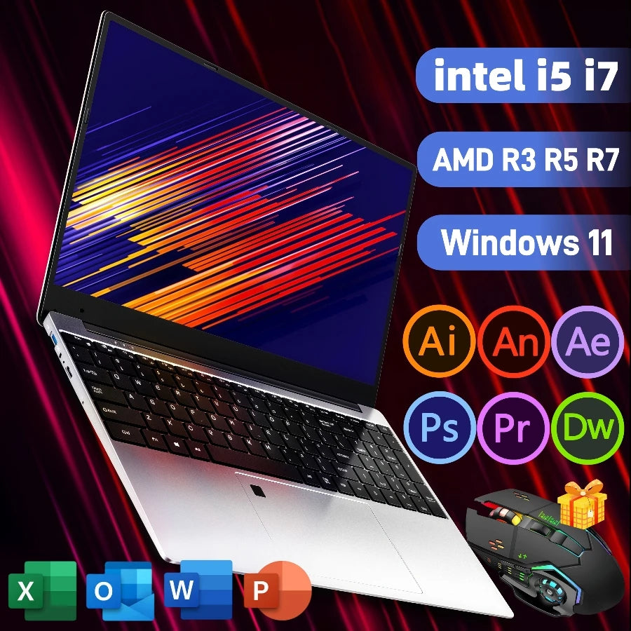 15.6" intel N5095 gaming laptops portable notebook computer pc core i5 i7 16GB DDR4 1TB IPS Windows11 Backlit Keyboard deals