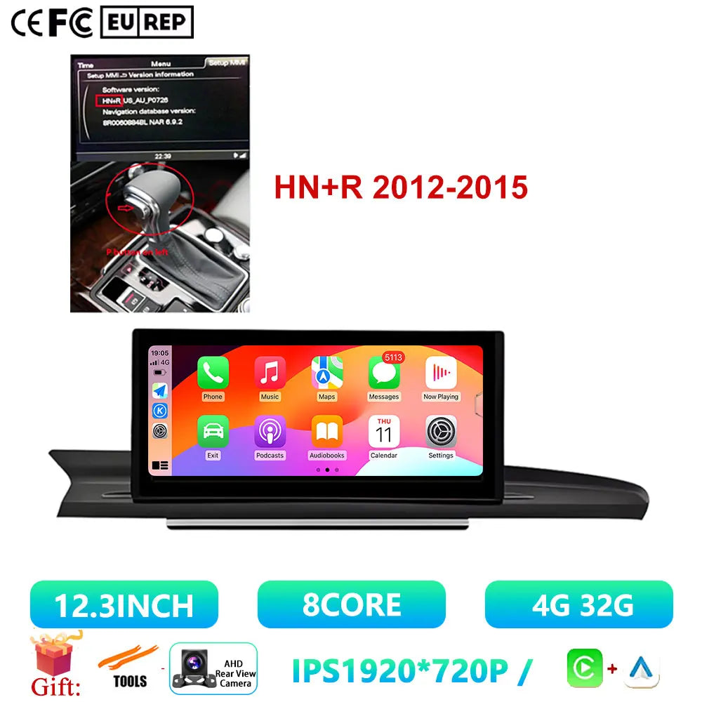 12.3 Inch For Audi A6 A6L A7 2012-2019 Android 14 Touch Screen Car Carplay Stereo Radio Auto Monitors Multimedia GPS Navigation