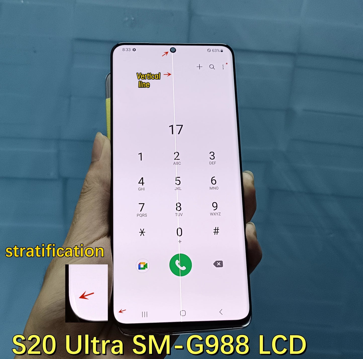 100% Work For Samsung Galaxy S20 Ultra G988 G988F LCD Display Touch Screen Digitizer Assembly For Samsung S20Ultra LCD With Line