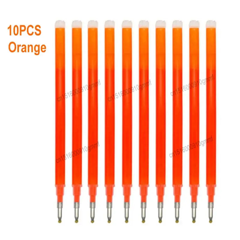 0.7mm 0.5mm Tip Retractable Erasable Gel Pen Refill Large Capacity 8 Color Ink Cartridge Rods Washable Handle Writing Stationery