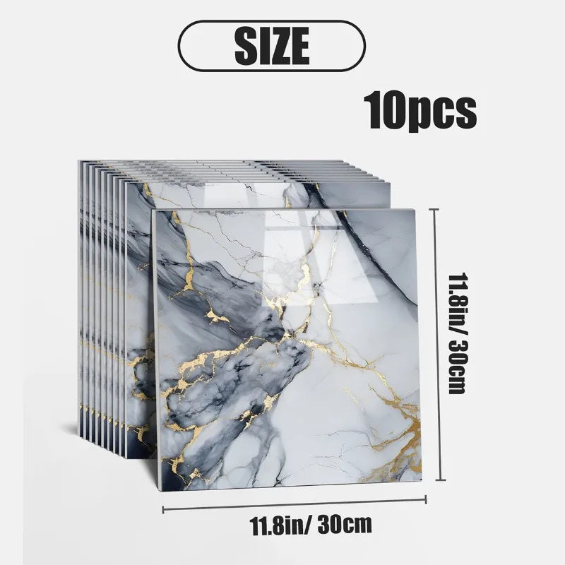 10-40PCS Imitation 3D Marble Wall Sticker Self Adhesive Waterproof Oilproof Wallpaper for Kitchen Tile Wall DIY Home Decoration