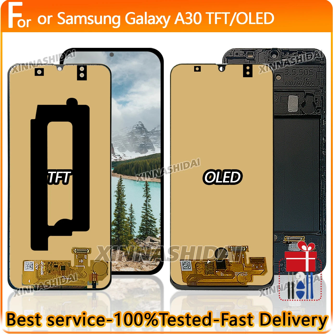 100% Test 6.4" OLED/TFT Display For Samsung A30 LCD Display Screen replacement Digitizer Assembly