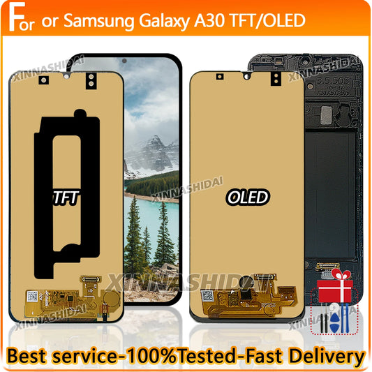 100% Test 6.4" OLED/TFT Display For Samsung A30 LCD Display Screen replacement Digitizer Assembly