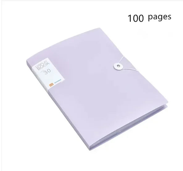 100-Pocket File Folder Display Book Plastic A4 Sheet Paper Document Holder, Letter Size Inserts File-N-View Business Presentatio