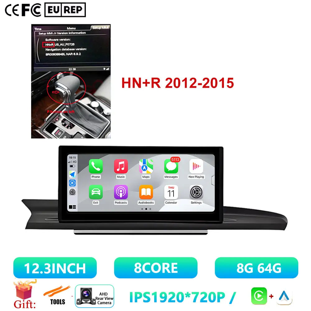 12.3 Inch For Audi A6 A6L A7 2012-2019 Android 14 Touch Screen Car Carplay Stereo Radio Auto Monitors Multimedia GPS Navigation