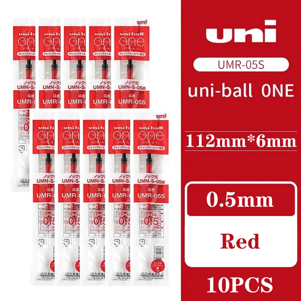 10PCS Uni-ball One Gel Pen Refill UMR-05S/UMR-38S Applicable To UMN-SP/UMN-SF Back To School Japanese Stationery 0.38mm/0.5mm
