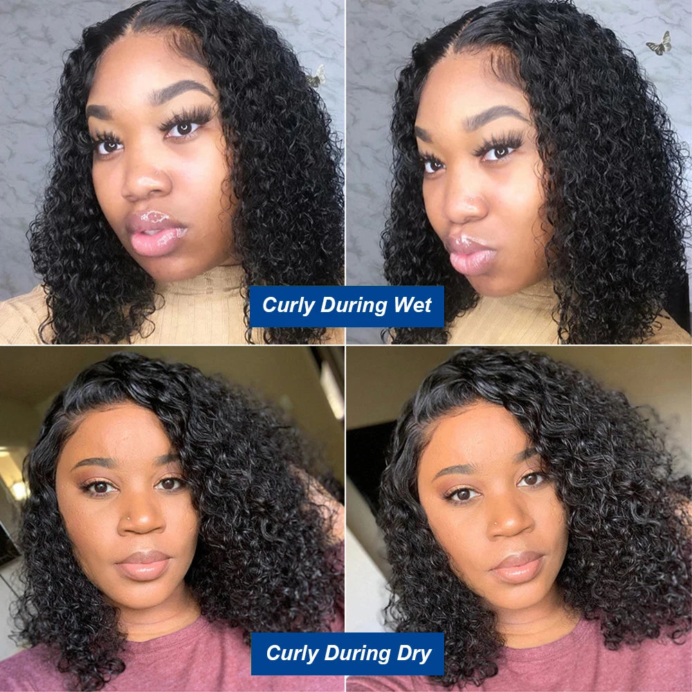13x4 Short Bob Wigs Jerry Curly Short Pixie Cut Bob Wigs Human Hair 250% Density Loose Deep Wave Lace Frontal Wigs For Women